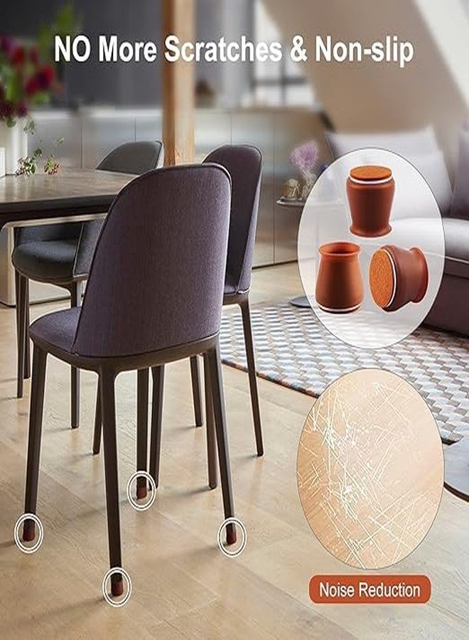 Prostuff.in® Silicone Chair Leg Floor Protectors - 4 Pcs | Rubber Chair Leg Caps Furniture Protector to Prevent Scratches, Reduce Noise, Anti-Slip | Furniture Leg Covers for Chair, Stool Table,Brown - Image 3